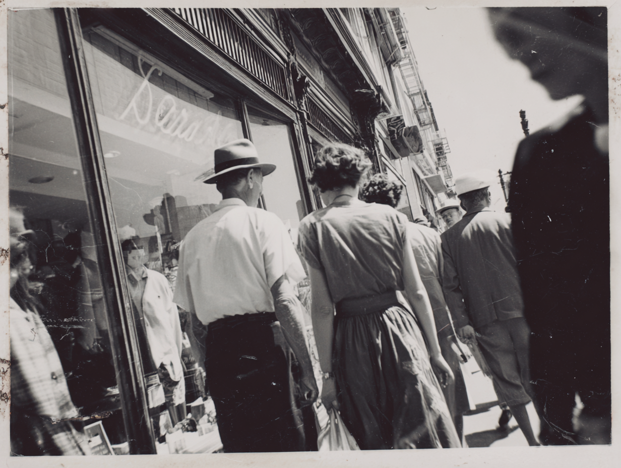 Main street scene, 1950s